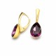 925 Sterling Silver earrings “Crystal Drop (Amethyst)” with Preciosa® crystals