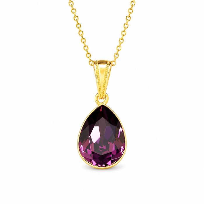 Hõbedane ripats „Crystal Drop (Amethyst)“ Preciosa® kristallidega
