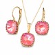 Ehtekomplekt naistele „Vintage V (Lotus Pink DeLite)“ Swarovski® kristallidega