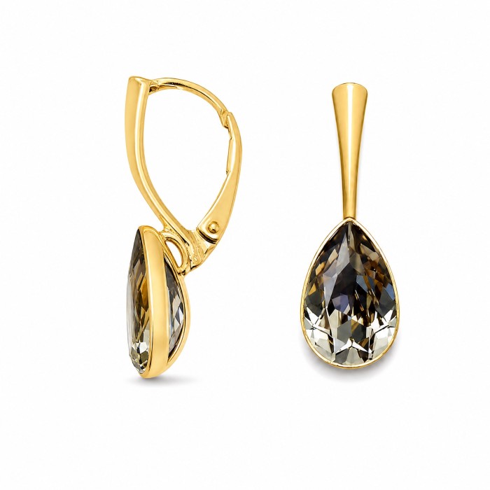 Naiste ehete komplekt „Crystal Drop (Black Diamond)“ koos Preciosa® kristallidega