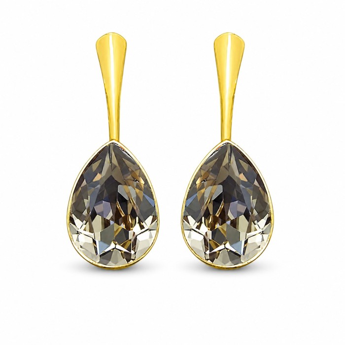 925 Sterling Silver earrings “Crystal Drop (Black Diamond)” with Preciosa® crystals