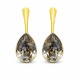 925 Sterling Silver earrings “Crystal Drop (Black Diamond)” with Preciosa® crystals