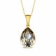 Hõbedane ripats „Crystal Drop (Black Diamond)“ Preciosa® kristallidega