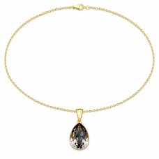 925 Sterling Silver Pendant “Crystal Drop (Black Diamond)” created with Preciosa® crystals