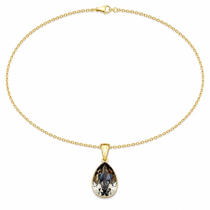 Naiste ehete komplekt „Crystal Drop (Black Diamond)“ koos Preciosa® kristallidega