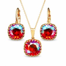 Ehtekomplekt naistele „Vintage V (Light Siam Shimmer)“ Swarovski® kristallidega