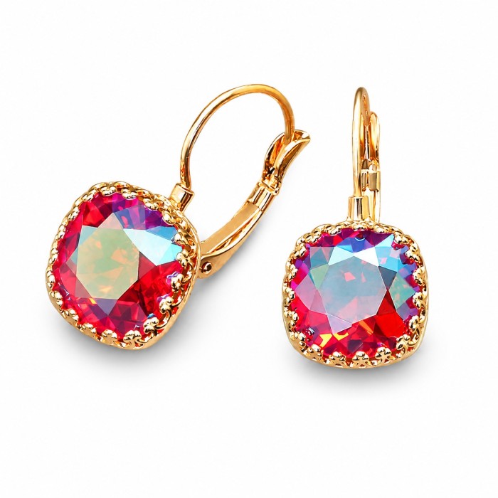 Женский комплект «Винтаж V (Light Siam Shimmer)» с кристаллами Swarovski®
