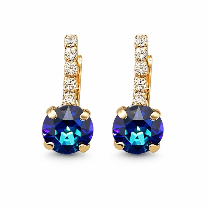 Naiste kõrvarõngad Diamond Sky „Glory IV (Bermuda Blue)“ koos Swarovski kristallidega