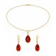 925 Sterling Silver Jewelry Set “Crystal Drop (Light Siam)” with Preciosa® crystals