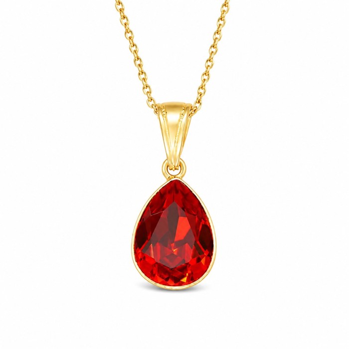 Hõbedane ripats „Crystal Drop (Light Siam)“ Preciosa® kristallidega