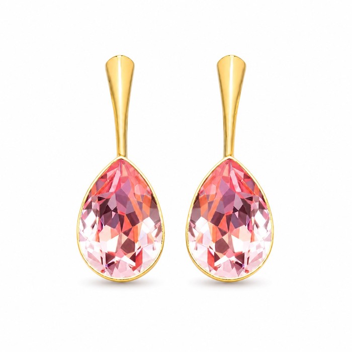 925 Sterling Silver earrings “Crystal Drop (Light Rose)” with Preciosa® crystals