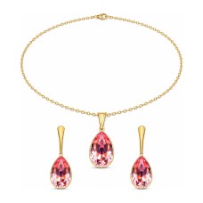 Naiste ehete komplekt „Crystal Drop (Light Rose)“ koos Preciosa® kristallidega