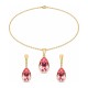 Naiste ehete komplekt „Crystal Drop (Light Rose)“ koos Preciosa® kristallidega