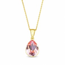 925 Sterling Silver Pendant “Crystal Drop (Light Rose)” created with Preciosa® crystals