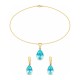 925 Sterling Silver Jewelry Set “Crystal Drop (Aqua Bohemica)” with Preciosa® crystals