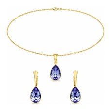 Naiste ehete komplekt „Crystal Drop (Tanzanite)“ koos Preciosa® kristallidega