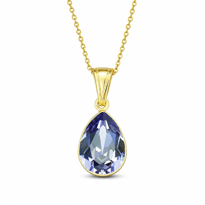 Naiste kaelakee DiamondSky „Crystal Drop (Tanzanite)“ Preciosa® kristallidega
