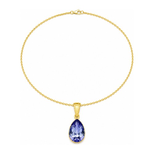 925 Sterling Silver pendant “Crystal Drop (Tanzanite)”