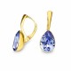 Naiste kõrvarõngad Diamond Sky „Crystal Drop (Tanzanite)“ koos Preciosa® kristallidega