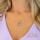 Naiste kaelakee DiamondSky „Crystal Drop (Tanzanite)“ Preciosa® kristallidega