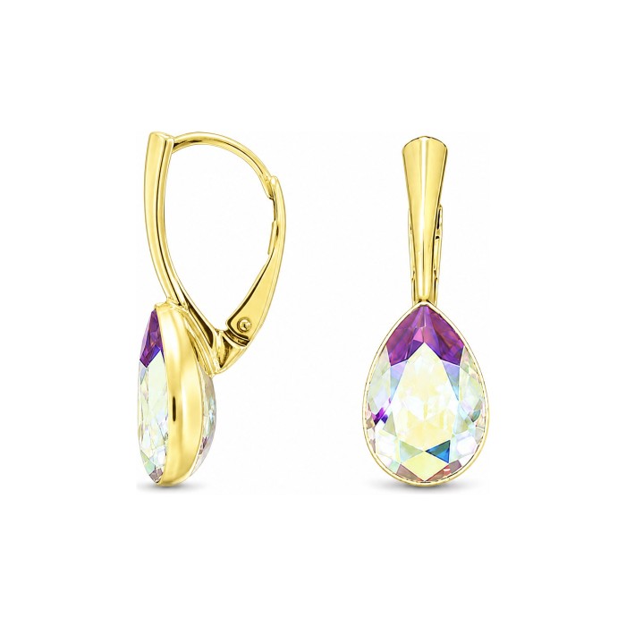 925 Sterling Silver Jewelry Set “Crystal Drop (Aurora Borealis)” with Preciosa® crystals