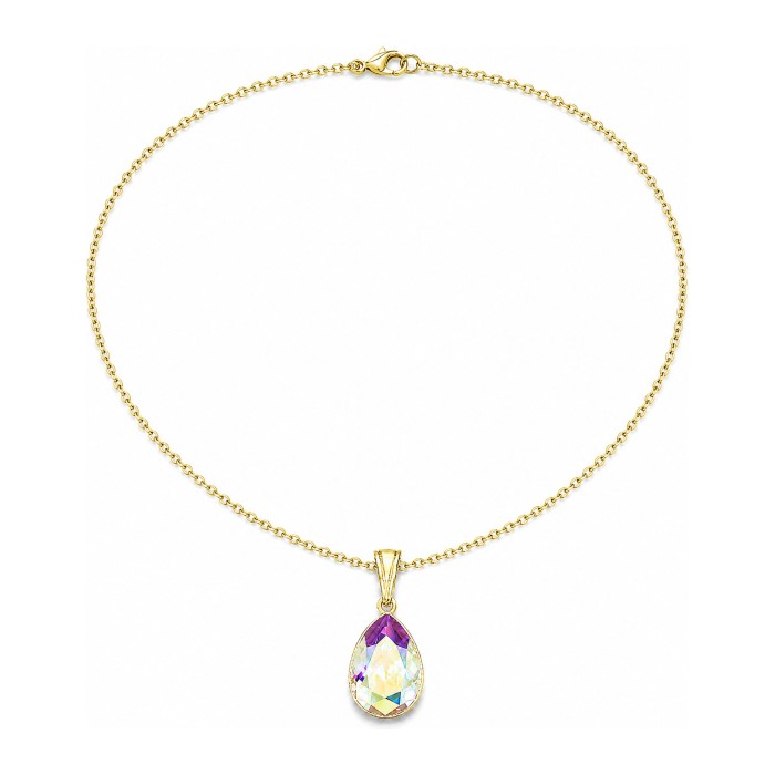 925 Sterling Silver Jewelry Set “Crystal Drop (Aurora Borealis)” with Preciosa® crystals