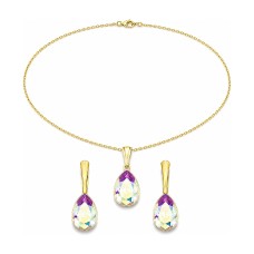 Naiste ehete komplekt „Crystal Drop (Aurora Borealis)“ koos Preciosa® kristallidega