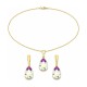 925 Sterling Silver Jewelry Set “Crystal Drop (Aurora Borealis)” with Preciosa® crystals
