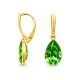 925 Sterling Silver earrings “Crystal Drop (Peridot)” with Preciosa® crystals