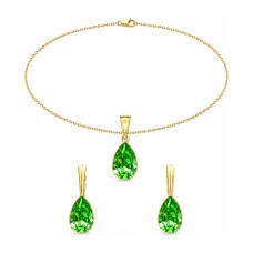 Naiste ehete komplekt „Crystal Drop (Peridot)“ koos Preciosa® kristallidega
