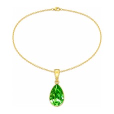 925 Sterling Silver pendant “Crystal Drop (Peridot)” with Preciosa® crystals
