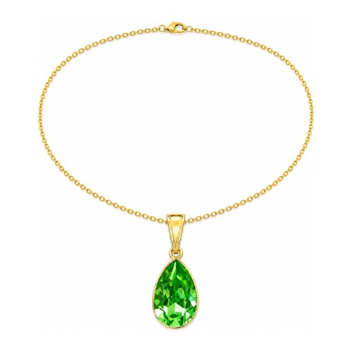 925 Sterling Silver pendant “Crystal Drop (Peridot)”