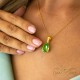 Naiste kaelakee DiamondSky „Crystal Drop (Peridot)“ Preciosa® kristallidega