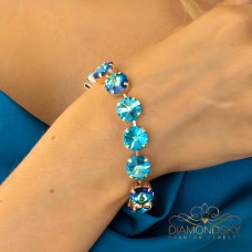 Bracelet “Vortex” (Bermuda Blue) with Preciosa® crystals