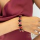 Bracelet “Mona Lisa” (Jet / Light Siam) with Preciosa® crystals
