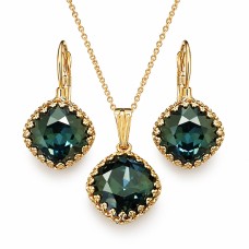 Ehtekomplekt naistele „Vintage IV (Graphite)“ Swarovski® kristallidega