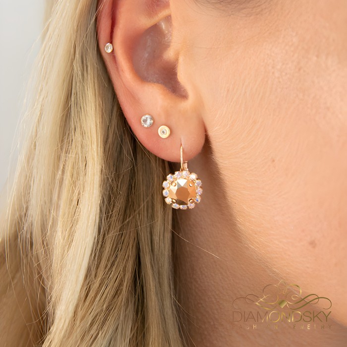 Kõrvarõngad „Glory II (Rose Gold)“ Swarovski® kristallidega