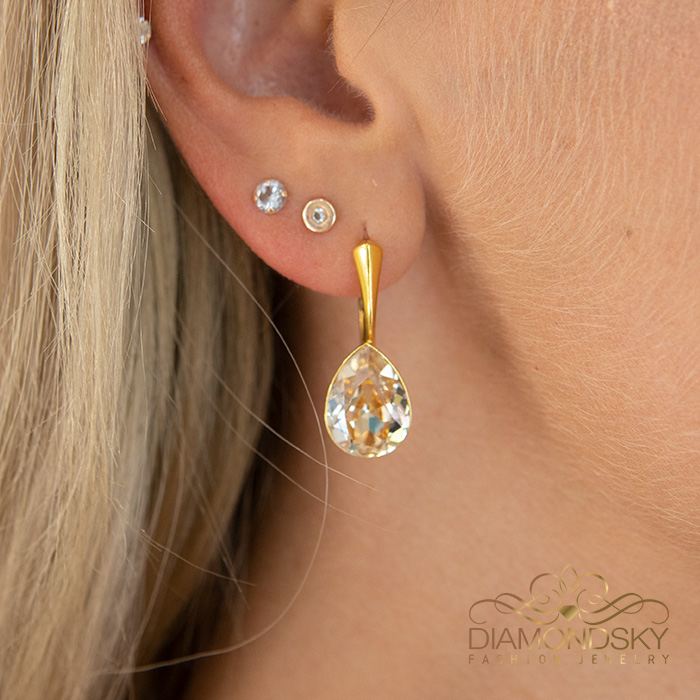 Naiste ehete komplekt „Crystal Drop (Honey)“ koos Preciosa® kristallidega