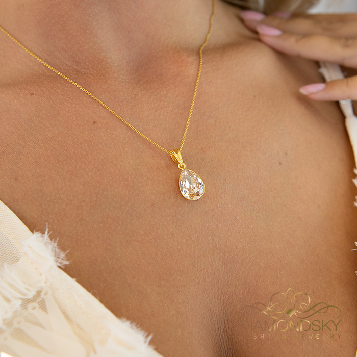 Naiste ehete komplekt „Crystal Drop (Honey)“ koos Preciosa® kristallidega