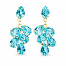 Серьги «Эмбер II (Aqua Bohemica)» с кристаллами Preciosa®