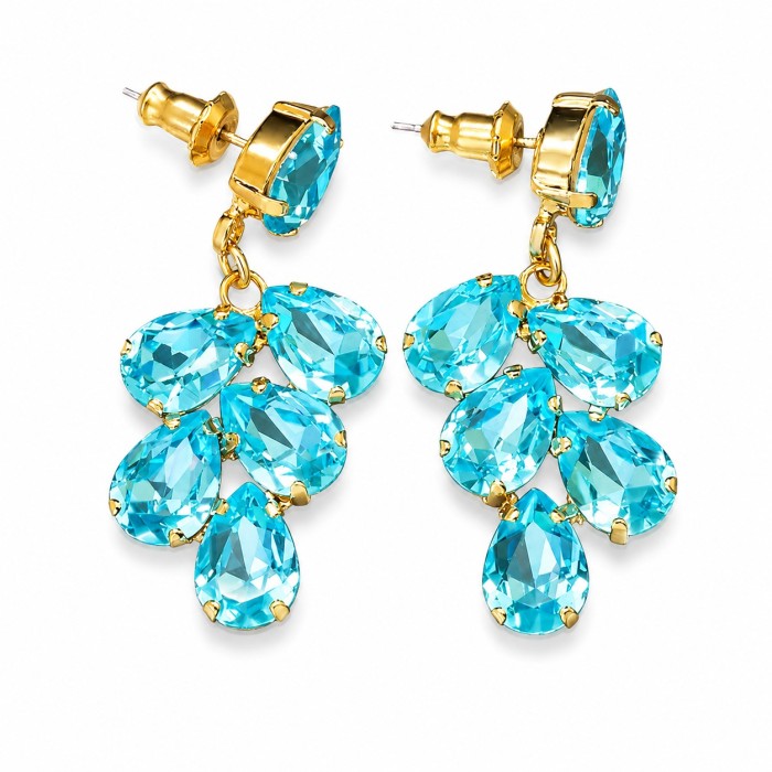 Kõrvarõngad „Amber II (Aqua Bohemica)“ Preciosa® kristallidega