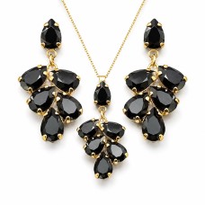 Ehtekomplekt naistele „Amber II (Jet)“ Preciosa® kristallidega