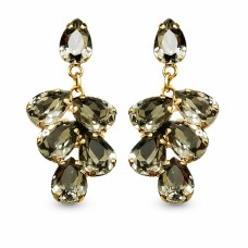 Серьги «Эмбер II (Black Diamond)» с кристаллами Preciosa®