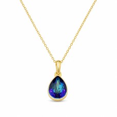 Naiste kaelakee DiamondSky „Crystal Drop (Bermuda Blue)“ Swarovski kristallidega