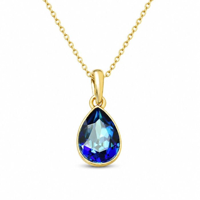 Pendant “Crystal Drop” (Bermuda Blue) dazzling with Crystals by Swarovski®