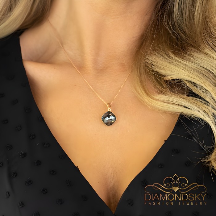 Женский комплект «Ослепительный Блеск V (Silver Night)» с кристаллами Swarovski®