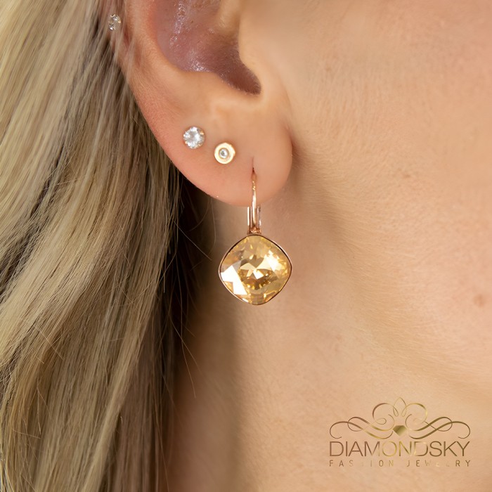 Женский комплект «Ослепительный Блеск V (Golden Shadow)» с кристаллами Swarovski®