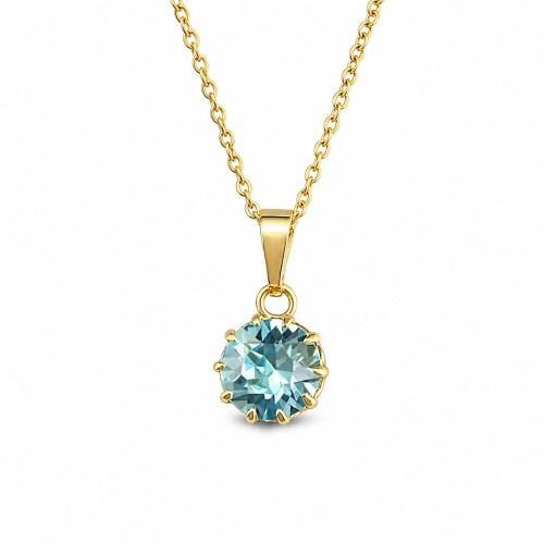 Pendant “Shining Aquamarine” dazzling with Crystals by Swarovski®