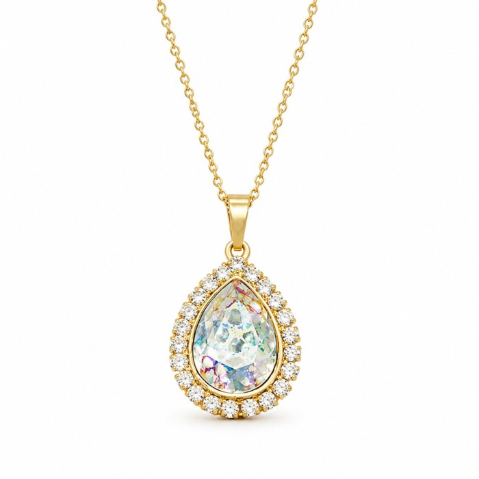 Комплект «Небесная Капля (White Patina)» с кристаллами Swarovski®
