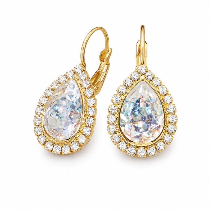 Комплект «Небесная Капля (White Patina)» с кристаллами Swarovski®